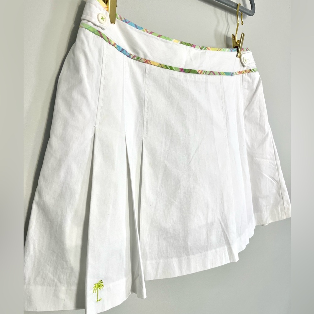 Vintage Lily Pulizter White Plaid Pleated Skort - Picture 2 of 5